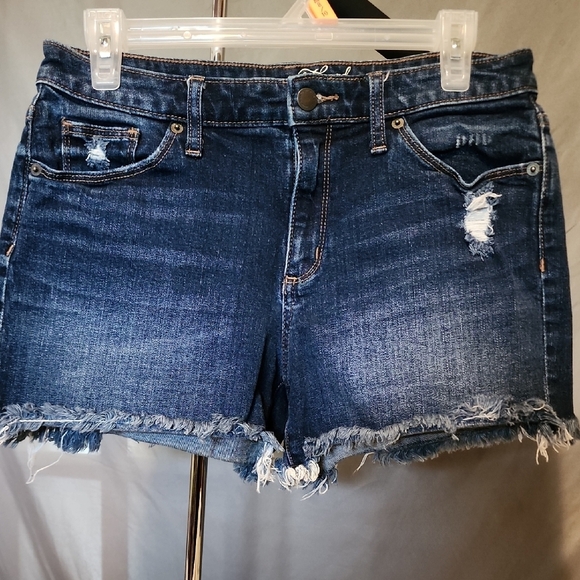 Universal Thread Blue Distressed Denim Cut-Offs - Picture 1 of 7
